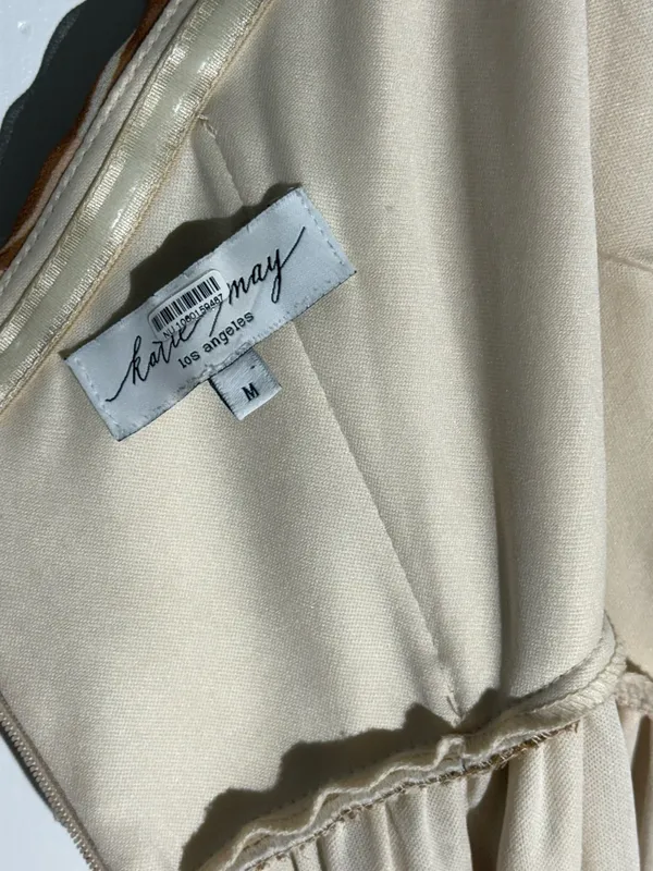 Katie May Adele Strapless Floral Maxi Dress in Brown and Blush Gown - Image 11