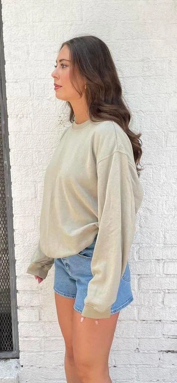 Vintage cream oversized crewneck sweatshirt / fits xs-L best - Image 2