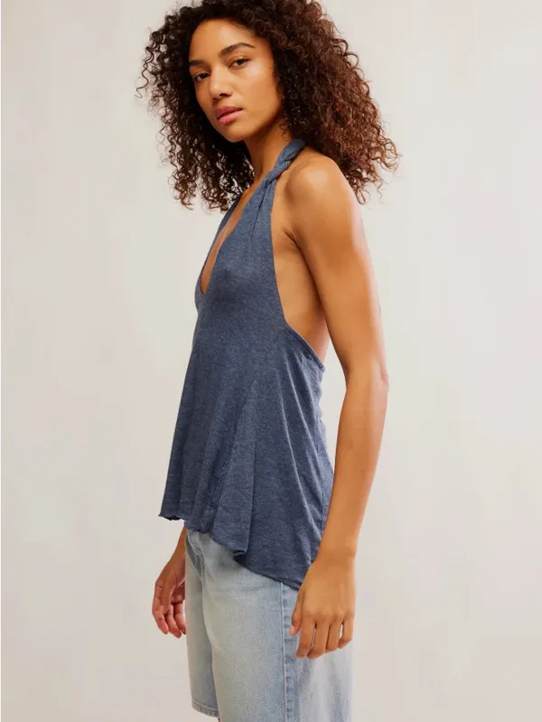 Free People Enough Said Halter - Ocean Heather - Image 3
