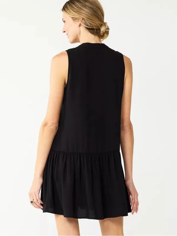 NWT Black Swing V-Neck Drop Waist Dress - Image 3