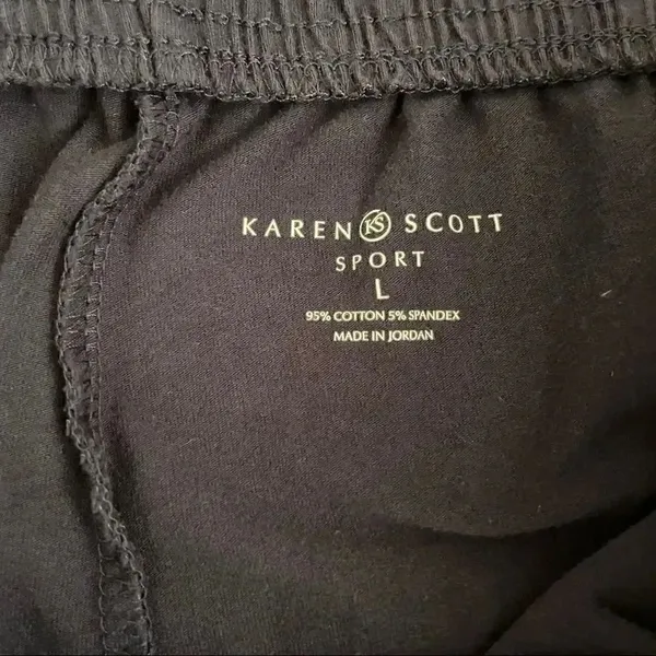 Karen Scott Sport Navy High Rise Wide Leg Pull On Lounge Athleisure Pants SZ L - Image 7