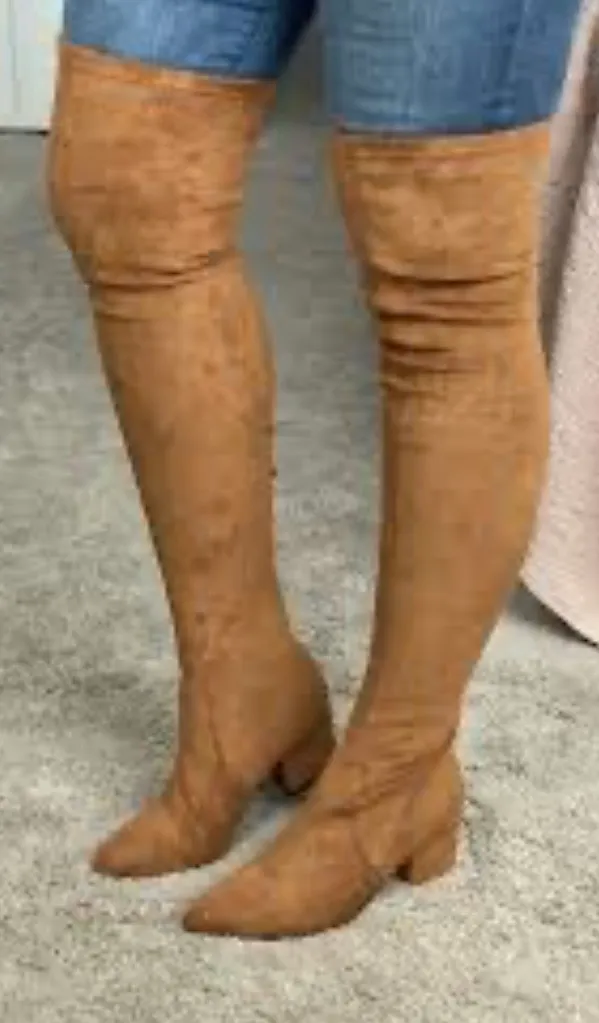 Boots Tan Forever 21 Suede Over-The-Knee - Image 6