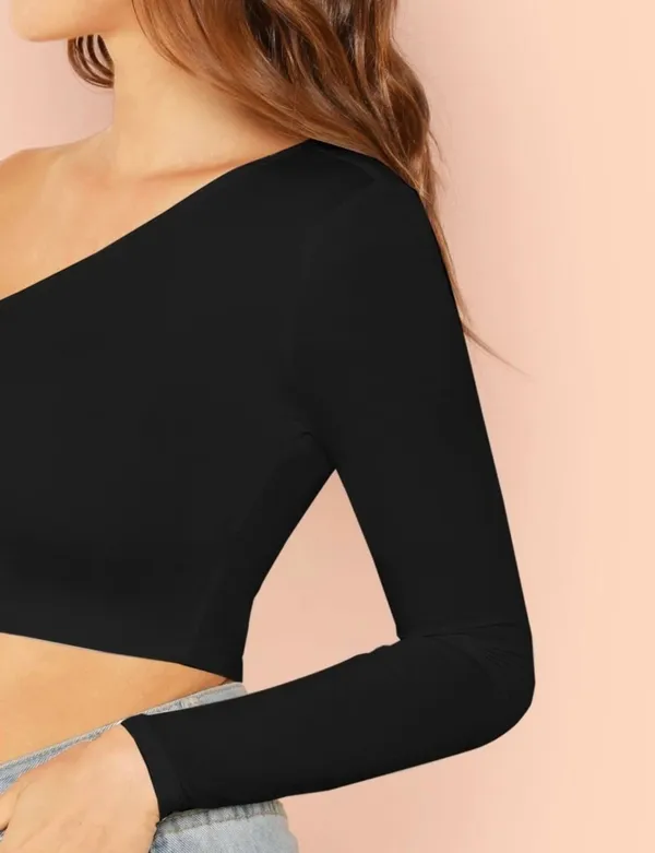 SheIn One Shoulder Crop Top - Image 5
