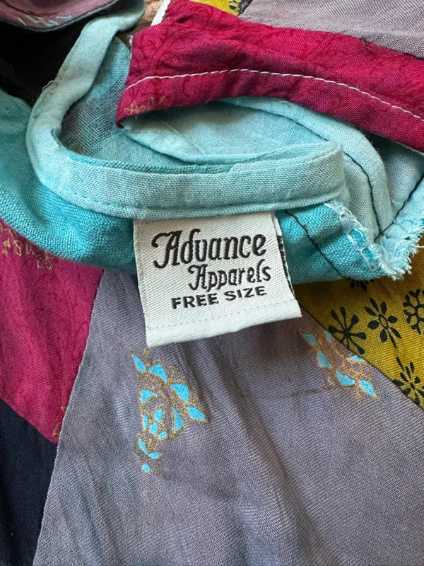 Advance Apparels Patchwork Dress Flowy Bohemian Hippie Festival Free Size - Image 4
