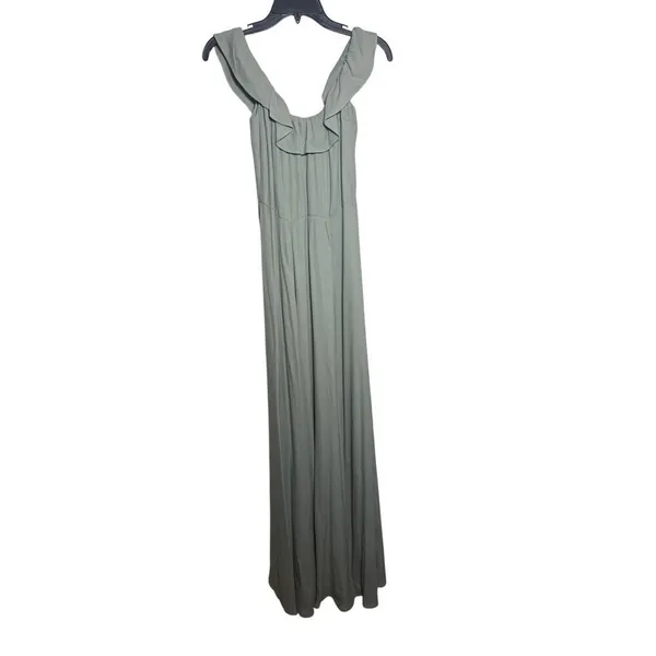 Reformation Verbena Off-Shoulder Maxi Dress – Sage Green, Women’s Size 4 - Image 3