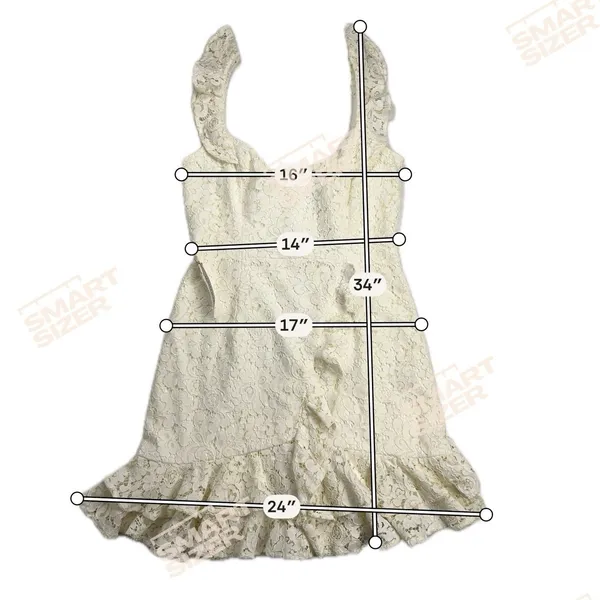 Bardot Adira Lace Mini Dress Orchid White Cream Ruffle Cocktail Party Sz M US 6 - Image 7