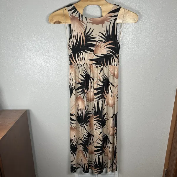 Soft Surroundings Palm Print Maxi Dress Medium Petite‎ MP Vacation Beach Cruise - Image 3