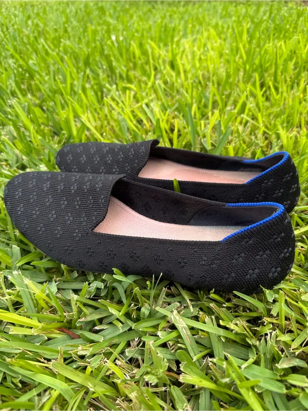 Rothy's Shimmer Round Toe Flats Black Slip On Size 8 - Image 2