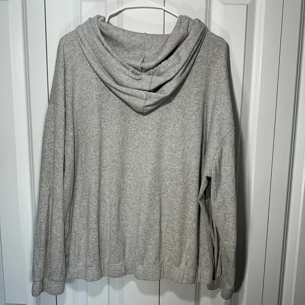 PacSun Zip Up Hoodie Womens S Grey Oversized Ribbed Knit Long Sleeve Relaxed - Image 5