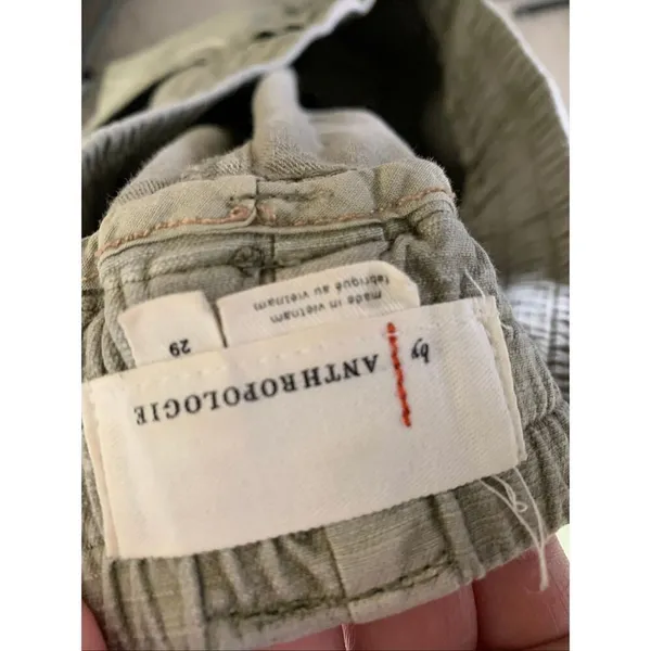 Anthropologie cargo utility pants green women's size 29 - Image 3