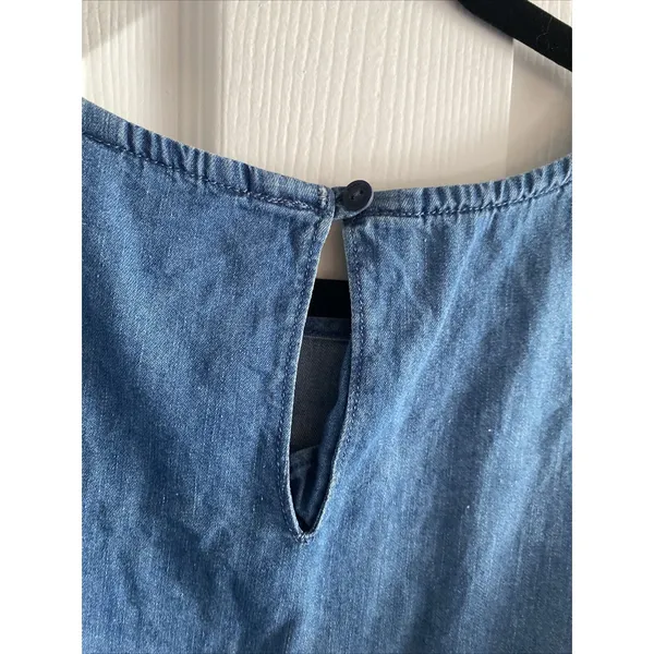 Joe's Jeans Collection Cold Shoulder Denim Shift Dress Womens Size S Blue Cotton - Image 6