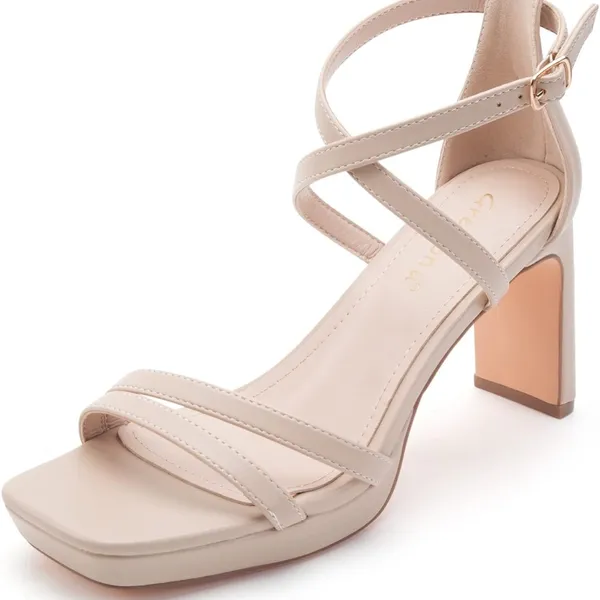 Greatonu Women's Heeled‎ Sandals Tan Size 10 - Image 2