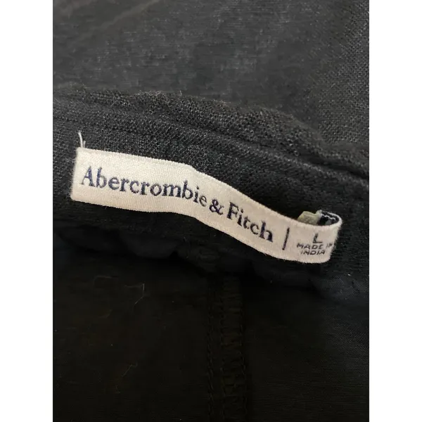 Abercrombie & Fitch Women's Black Linen High Rise Mini Flare A-Line Skirt Sz L - Image 5