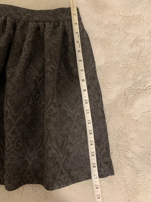 Zara Woman Gray Floral Damask Circle Mini Skirt Sz M - Image 6