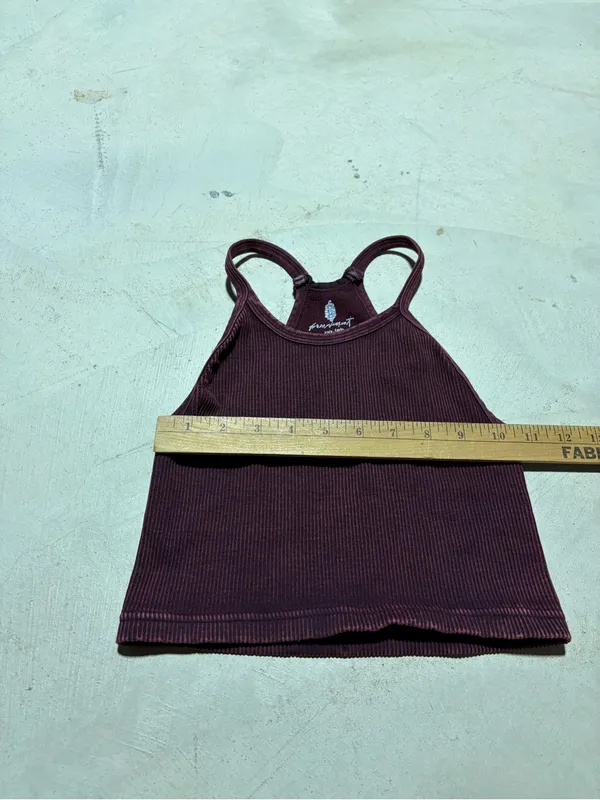 Free people FP movement Maroon Ribbed Cropped Tank Top XS/s - Image 2