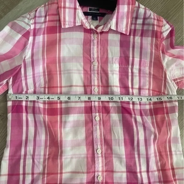 Tommy Hilfiger plaid pink & white classic fit shirt size small - Image 8