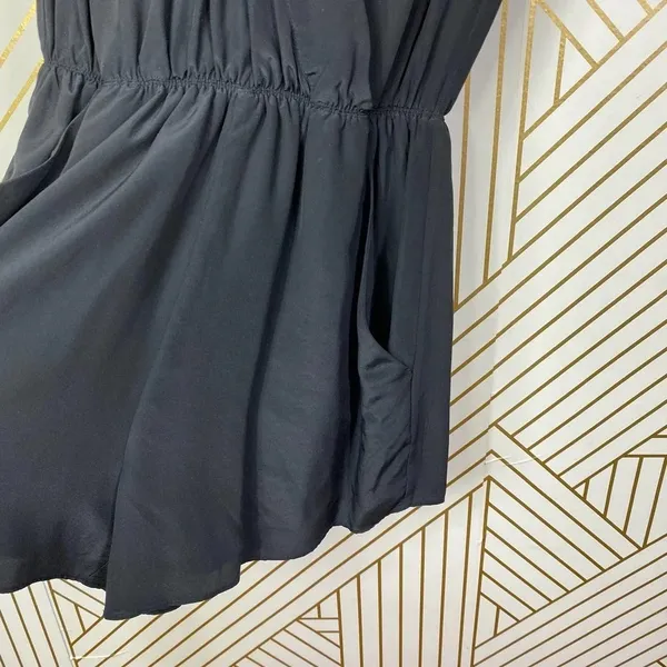 Aritzia Babaton Corbett Romper Relaxed Pure Silk Short Sleeve‎ Black Size XS - Image 8