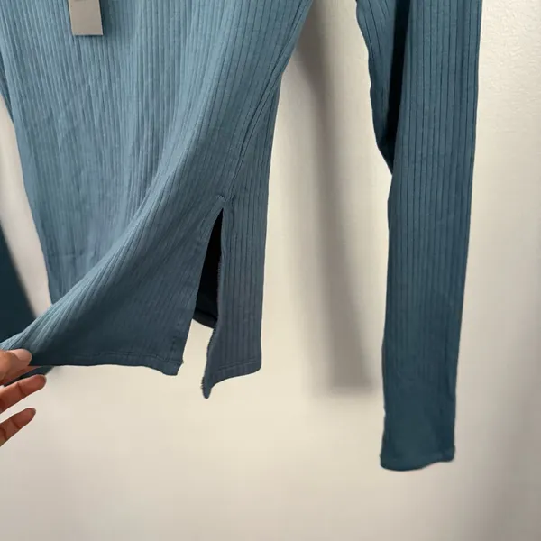 Motel Rocks XS NEW Dinar Split Hem Top In Mineral Blue - Image 6