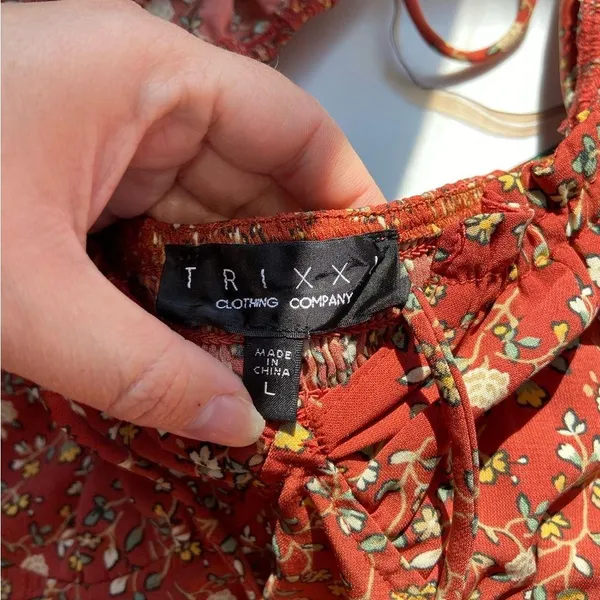 Trixxi Floral Mini Dress - Rust - Image 2