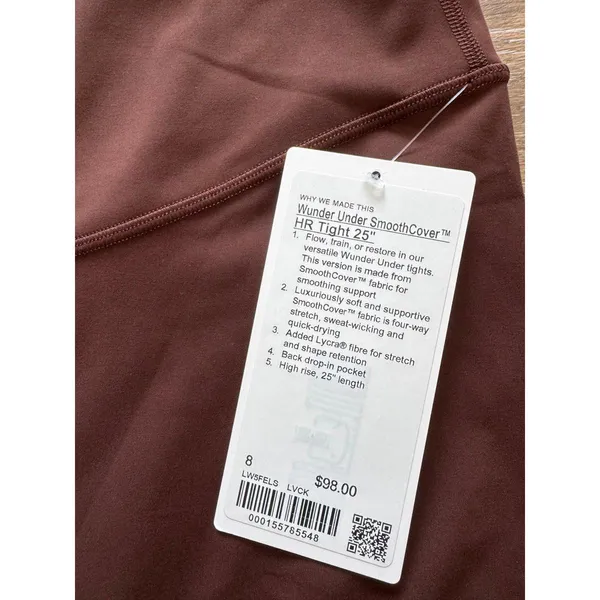 Lululemon Wunder Under SmoothCover High Rise 25” Lava Cake Size 8 NWT - Image 4