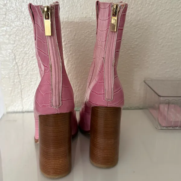 Revolve RAYE Leon faux croc embossed Boot in Pink Pink color size 5.5 - Image 5