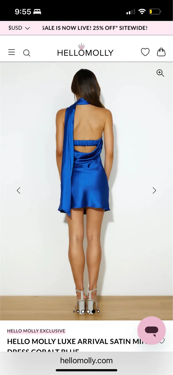 Hello Molly Mini Dress Blue - Image 2
