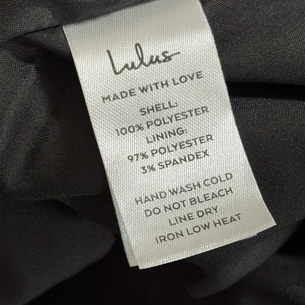 Lulus Perfected Aesthetic‎ Black Satin Ruffled Bustier Mini Dress Size S - Image 12