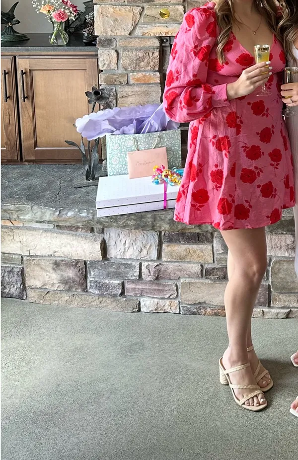 TJ Maxx Pink floral dress - Image 3