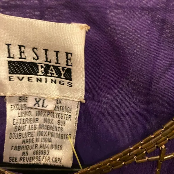 Vintage LESLIE FAY SEQUIN AND BEADED EVENING JACKET SIZE XL - Image 3