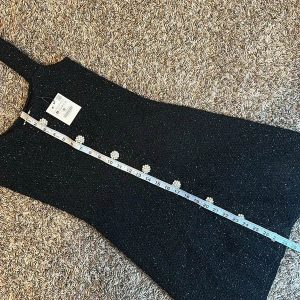 NWT Zara Thread Dress Black Medium Sparkle - Image 5