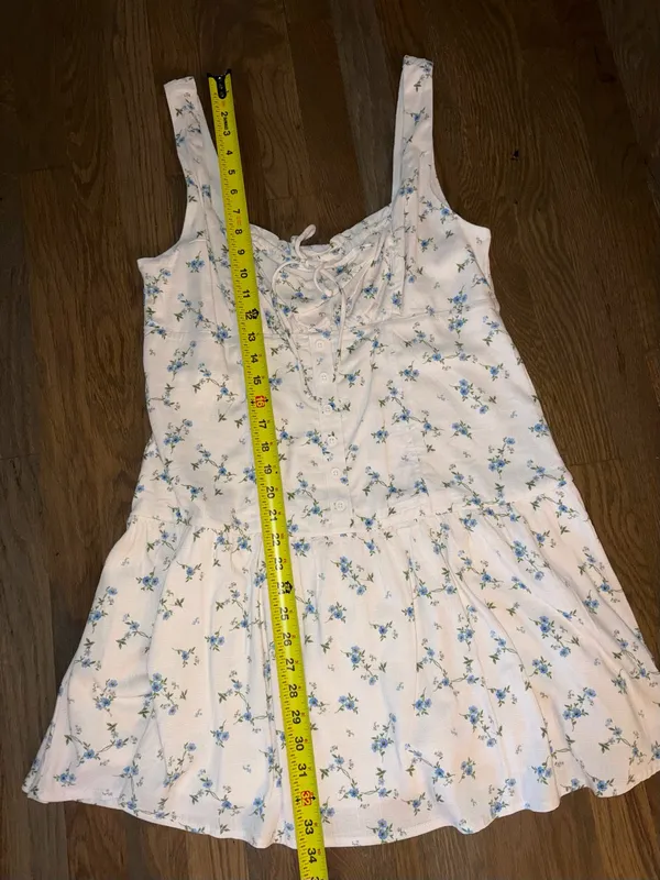 Wild Fable Floral Mini Dress Large Cottagecore Lace Up Sundress - Image 3