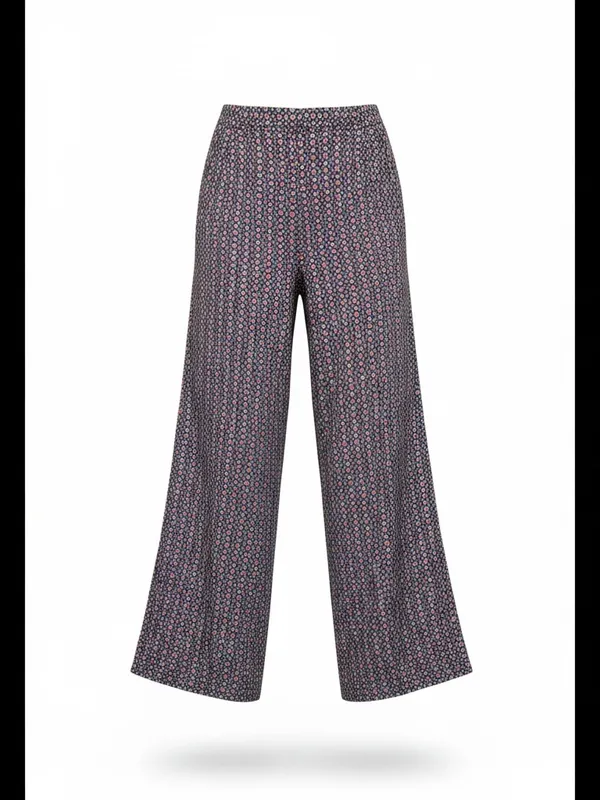 Anthropologie Printed Wide-Leg Pants — White & Navy Multicolor - Image 3