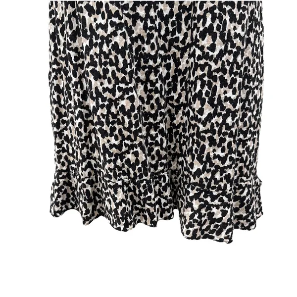 Old Navy Women's XL Cami Dress Tan Black Fit & Flare Linen Animal Print New - Image 3