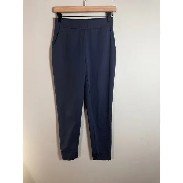 Ministry of Supply‎ Womens Kinetic Pull-On Pants Navy Blue Stretch Trousers 0 - Image 3