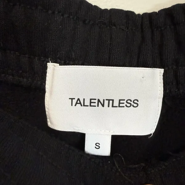 Talentless Black Cotton Sweatshorts Size Small - Image 2