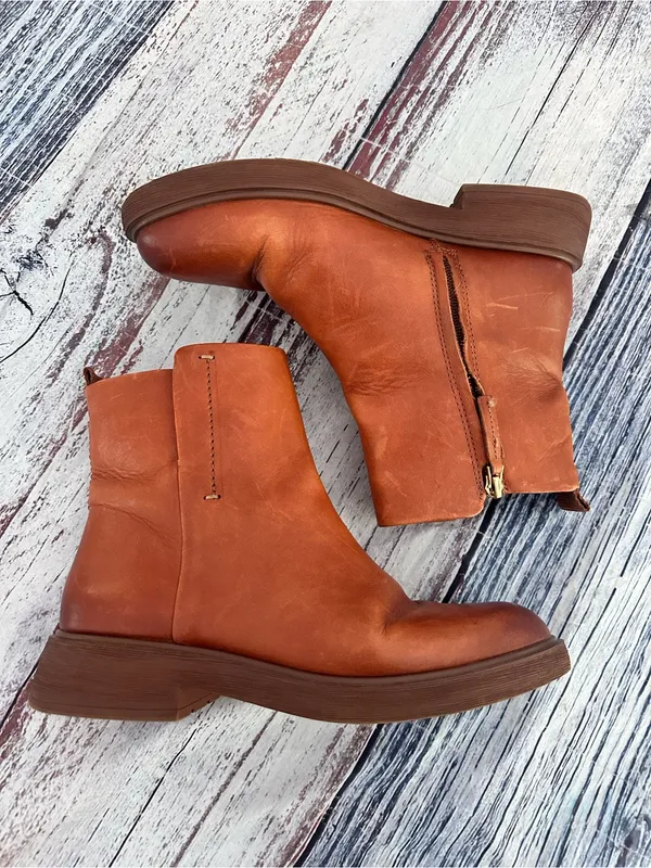Franco Sarto “Beam” Cognac Leather Ankle Boots - Image 2
