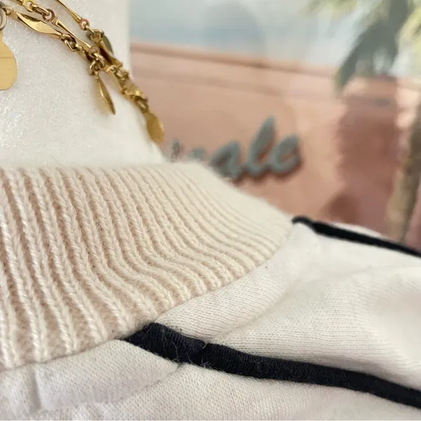 Anthropologie Maeve Paneled Warm-Up Sweatshirt in Cream Size Small - Image 8