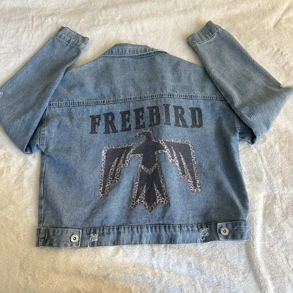 Boutique Free Bird Jean Jacket SZ S - Image 4