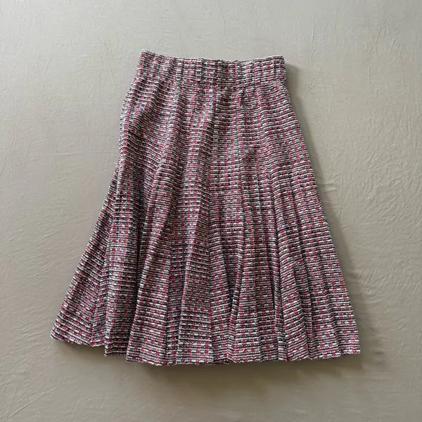 Blank Plaid tweed pleated midi skirt - Image 2