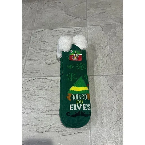 Elf Woman’s Holiday Slipper Socks Size 4-10 NEW Raised By Elves - Image 2