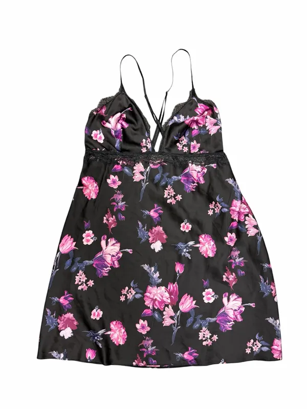Victoria’s Secret Floral Satin Slip Chemise XL Lace Babydoll Lingerie Dress - Image 5