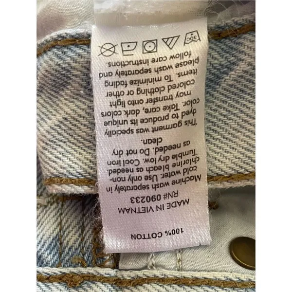 Pacsun Women's Mom Jeans Two Tone Cut and Sew Frayed High Rise Tapered Size 26 - Image 5