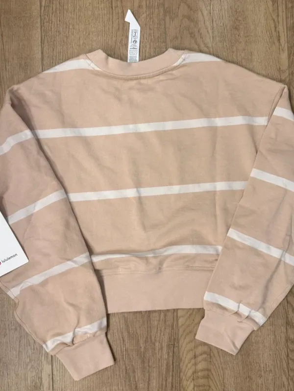 Lululemon Perfectly Oversized Cropped Crew Size 0 White - Image 2