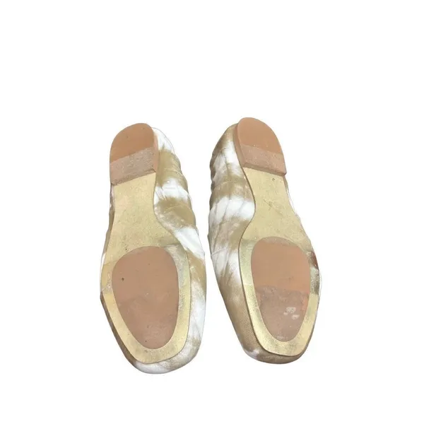 Korks Women’s Size 10 Palmer Khaki White Tie Dye Square Toe Ruched Ballet Flat - Image 5