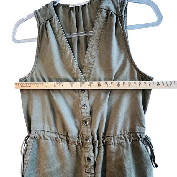 Marine Layer Olive Green Tencel Sleeveless Button Front Jumpsuit XS Utility‎ - Image 6