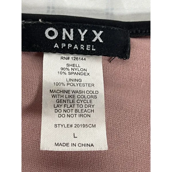Onyx Apparel Women’s Lace Blouse L Pink/Black Pearl V-Neck Bell Sleeve 20195CM - Image 8
