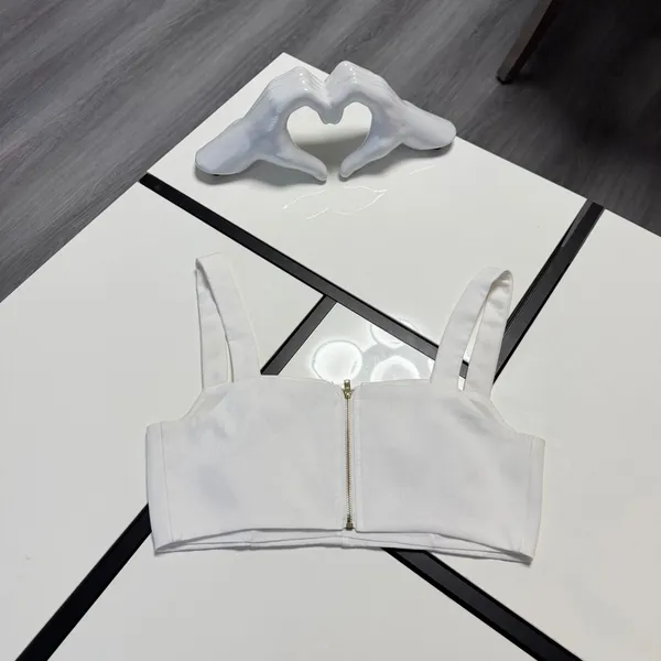 ✨ Cider White V-Neck Zip-Up Crop Top - Size S ✨ - Image 6