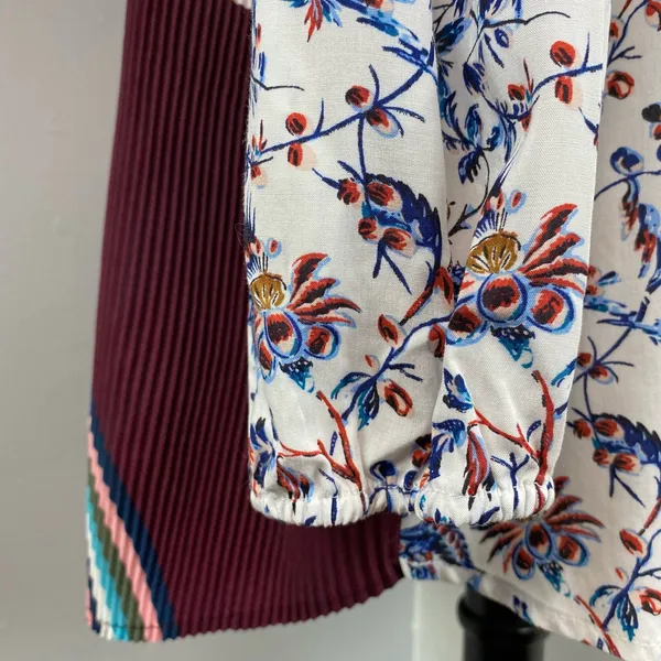 Anthropologie One September Boho Floral Abstract Mixed Media Caia Blouse Medium - Image 8