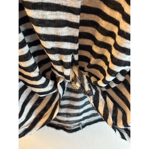 Coin 1804 Los Angeles Striped Front Knot Tank Top Black White‎ Large - Image 4