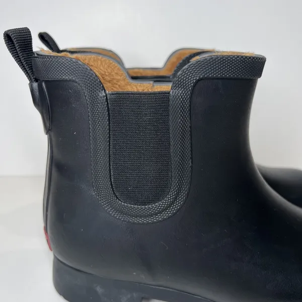 Chooka Black Waterproof Chelsea Rain Boots Faux Fur Lined Women's Size 6 - Image 6